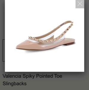 Leather Valencia spikey pointy toe slingback Flats size 8.5